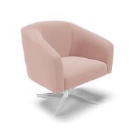 Poltrona Decorativa Giratória Cromada Stella Veludo Rosê D03 - D'rossi - 2