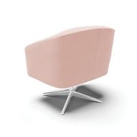 Poltrona Decorativa Giratória Cromada Stella Veludo Rosê D03 - D'rossi - 7