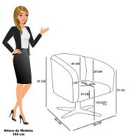 Kit 02 Poltronas Giratória Stella Veludo Rosê Base Cromada D03 - D'rossi - 7