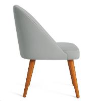 Kit 06 Cadeiras Poltrona De Jantar Luna Suede Pés Palito Castanho - Pallazio Cor Cinza - 5