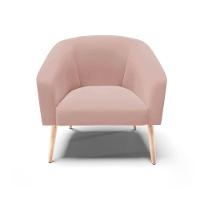 Poltrona Stella Veludo Rosê Pés Palito Natural D03 - D'rossi - 5