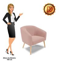 Poltrona Stella Veludo Rosê Pés Palito Natural D03 - D'rossi - 8