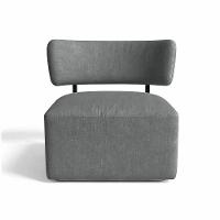 Poltrona Decorativa Orgânica Maya Linho Grafite Ferro Preto - Pallazio - 2