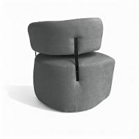 Poltrona Decorativa Orgânica Maya Linho Grafite Ferro Preto - Pallazio - 3