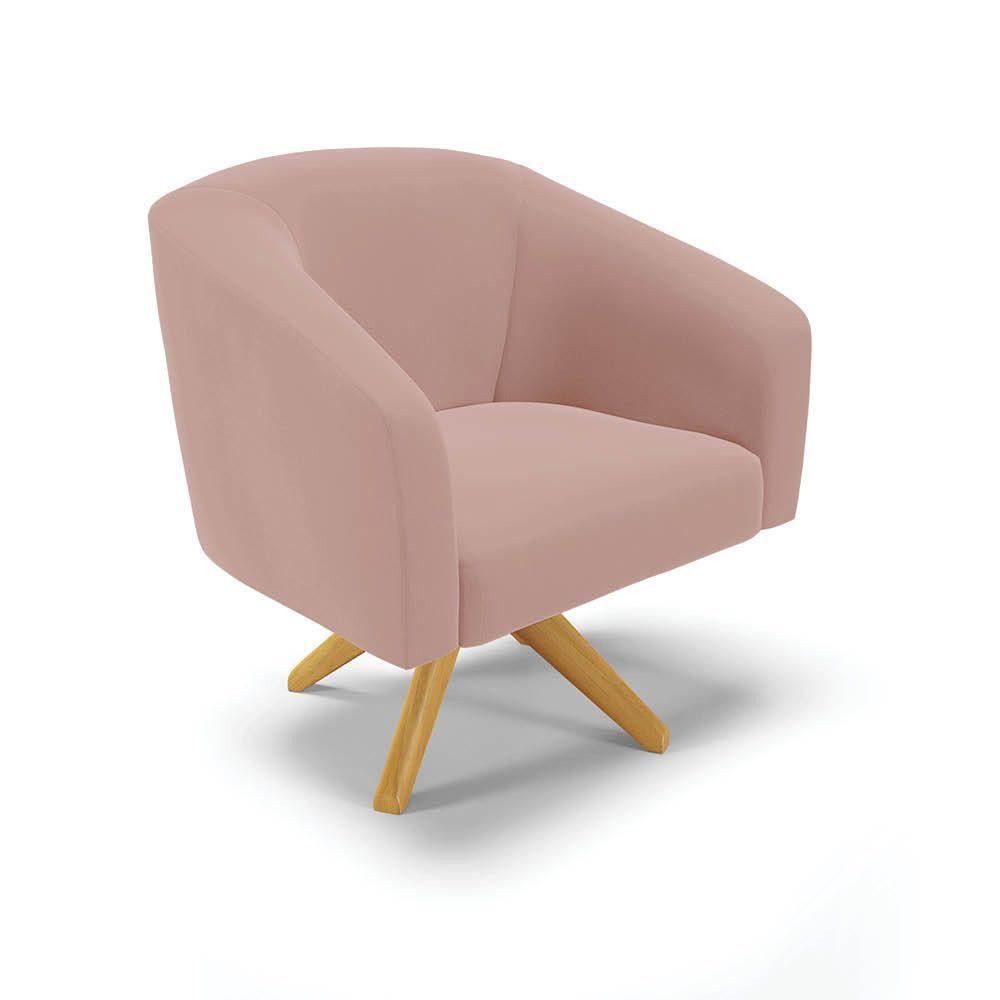 Poltrona Decorativa Giratória Ma30 Kit 2 Stella Veludo Rosê D03 - D'rossi - 3