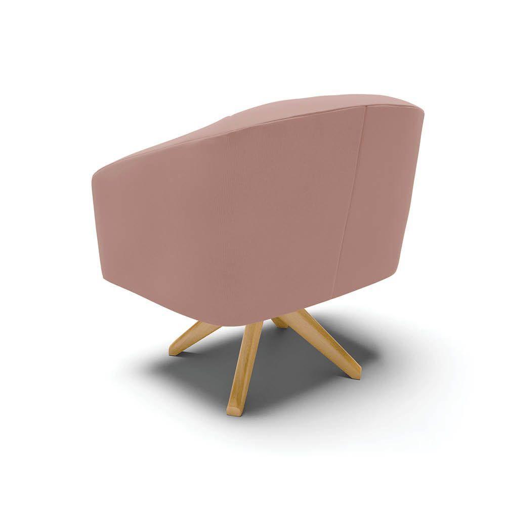 Poltrona Decorativa Giratória Ma30 Kit 2 Stella Veludo Rosê D03 - D'rossi - 6