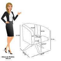 Poltrona Decorativa Giratória Ma30 Kit 2 Stella Veludo Rosê D03 - D'rossi - 2