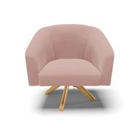 Poltrona Decorativa Giratória Ma30 Kit 2 Stella Veludo Rosê D03 - D'rossi