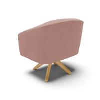 Poltrona Decorativa Giratória Ma30 Kit 2 Stella Veludo Rosê D03 - D'rossi - 6