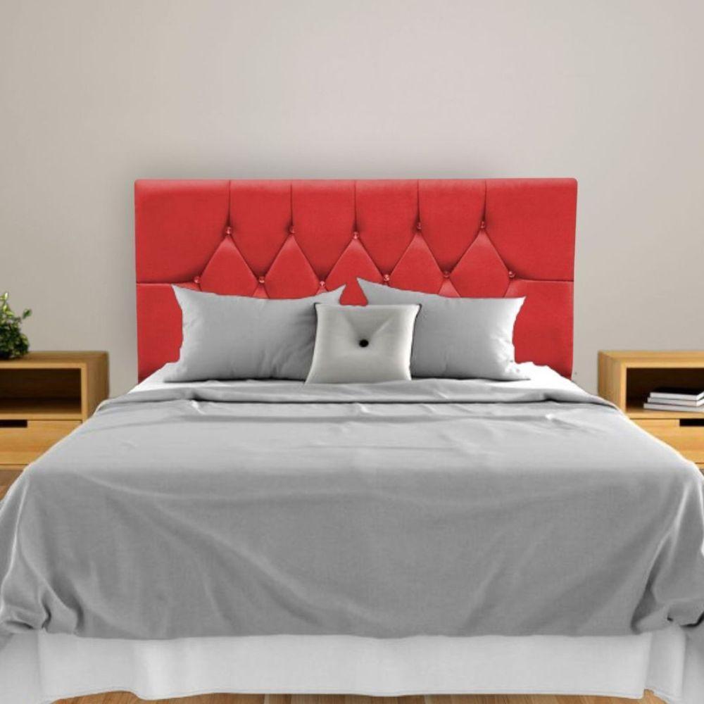 Cabeceira Cama Box King 195 Cm Geovana Suede Vermelho - 5