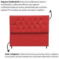 Cabeceira Cama Box King 195 Cm Geovana Suede Vermelho - 2