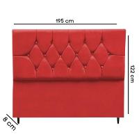 Cabeceira Cama Box King 195 Cm Geovana Suede Vermelho - 6