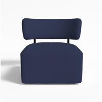 Poltrona Decorativa Orgânica Maya Veludo Azul Marinho Ferro Preto - Pallazio - 3