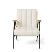 Poltrona Sala Decorativa Industrial Dourado Laurita Linho K01 - D'rossi Cor Bege