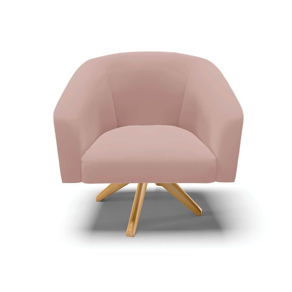 Poltrona Decorativa Giratória Ma30 Stella Veludo Rosê D03 - D'rossi - 5