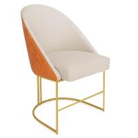 Kit 06 Cadeiras Poltrona De Jantar Bela Corano Nozes E Linho Bege Base Metálica Industrial Dourado - Pallazio - 3