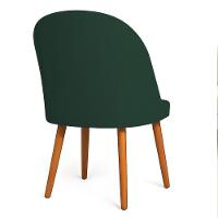 Kit 06 Cadeiras Poltrona De Jantar Luna Suede Pés Palito Castanho - Pallazio Cor Verde - 6