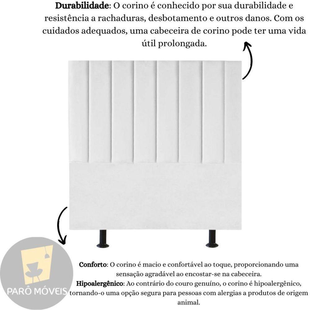 Cabeceira De Cama Queen Box 160 Cm Karla Carla Corino Cor:branco - 6