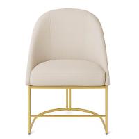 Kit 08 Cadeiras Poltrona De Jantar Bela Corano Nozes E Linho Bege Base Metálica Industrial Dourado - Pallazio