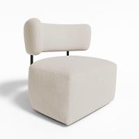 Poltrona Decorativa Orgânica Maya Veludo Bege Ferro Preto - Pallazio - 2