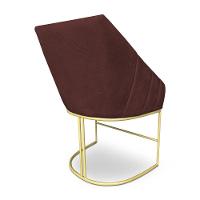 Poltrona Decorativa Alana Suede Base De Ferro Dourado - Pallazio Cor Marsala - 5
