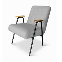 Poltrona Sala Decorativa Industrial Dourado Laurita Linho K01 - D'rossi Cor Cinza - 2