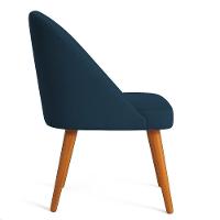 Kit 06 Cadeiras Poltrona De Jantar Luna Suede Pés Palito Castanho - Pallazio Cor Azul Marinho - 5