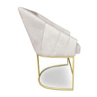 Poltrona Decorativa Alana Veludo Base De Ferro Dourado - Pallazio Cor Bege