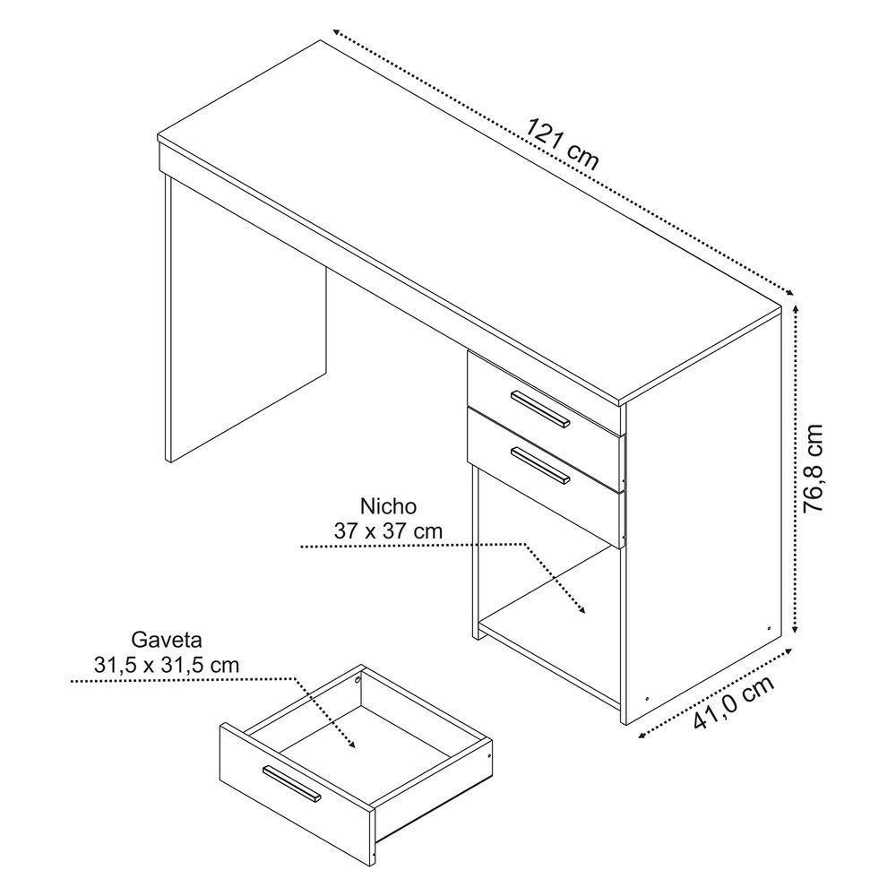 Mesa Para Computador Office Preto - Notavel - 6