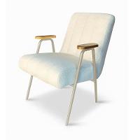 Poltrona Sala Decorativa Industrial Champanhe Laurita Linho K01 - D'rossi Cor Bege - 2