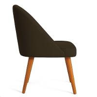 Kit 06 Cadeiras Poltrona De Jantar Luna Suede Pés Palito Castanho - Pallazio Cor Marrom - 5