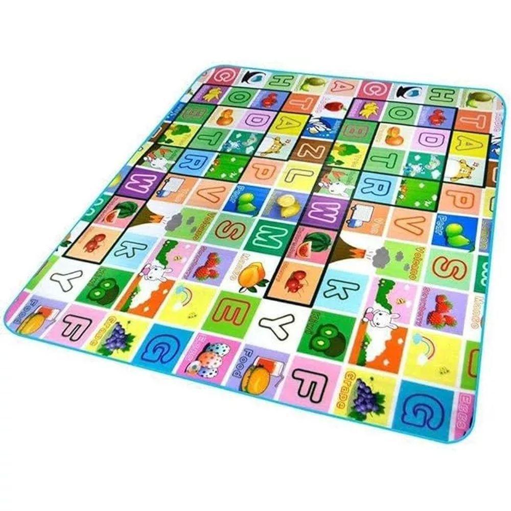 Tapete Infantil Dupla Face Atividades Bebê Grande 180x120 Cm - 1