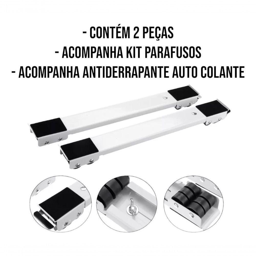 Suporte Reforcado Rodinhas Ajustavel Moveis Maquina Lavar - 7