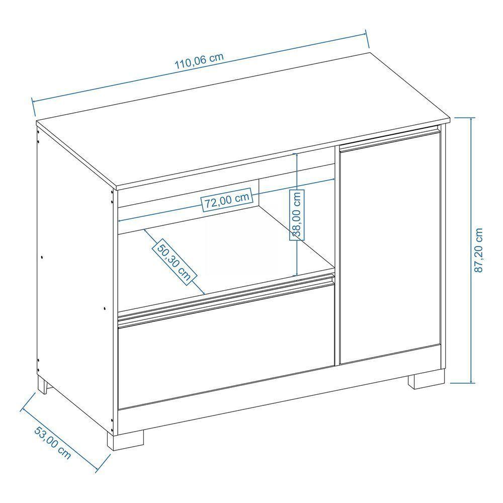 Balcão Cooktop Zenith Branco Com Granito - Móveisaqui - 4