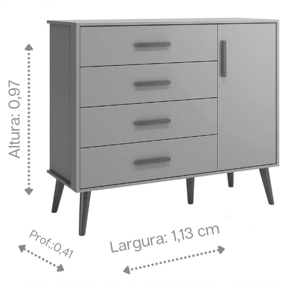 Jogo De Quarto Retrô Para Bebê Completo 3 Portas Isis Areia Fosco - Moveisaqui - 9