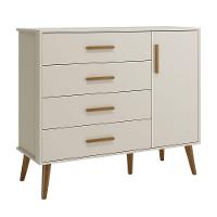 Jogo De Quarto Retrô Para Bebê Completo 3 Portas Isis Areia Fosco - Moveisaqui - 5