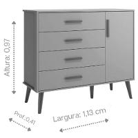 Jogo De Quarto Retrô Para Bebê Completo 3 Portas Isis Areia Fosco - Moveisaqui - 9