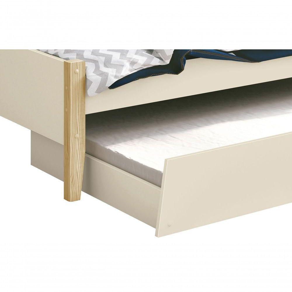 Cama Babá Solteiro Com Auxiliar Simba Areia Fosco Com Natural - Moveisaqui - 3