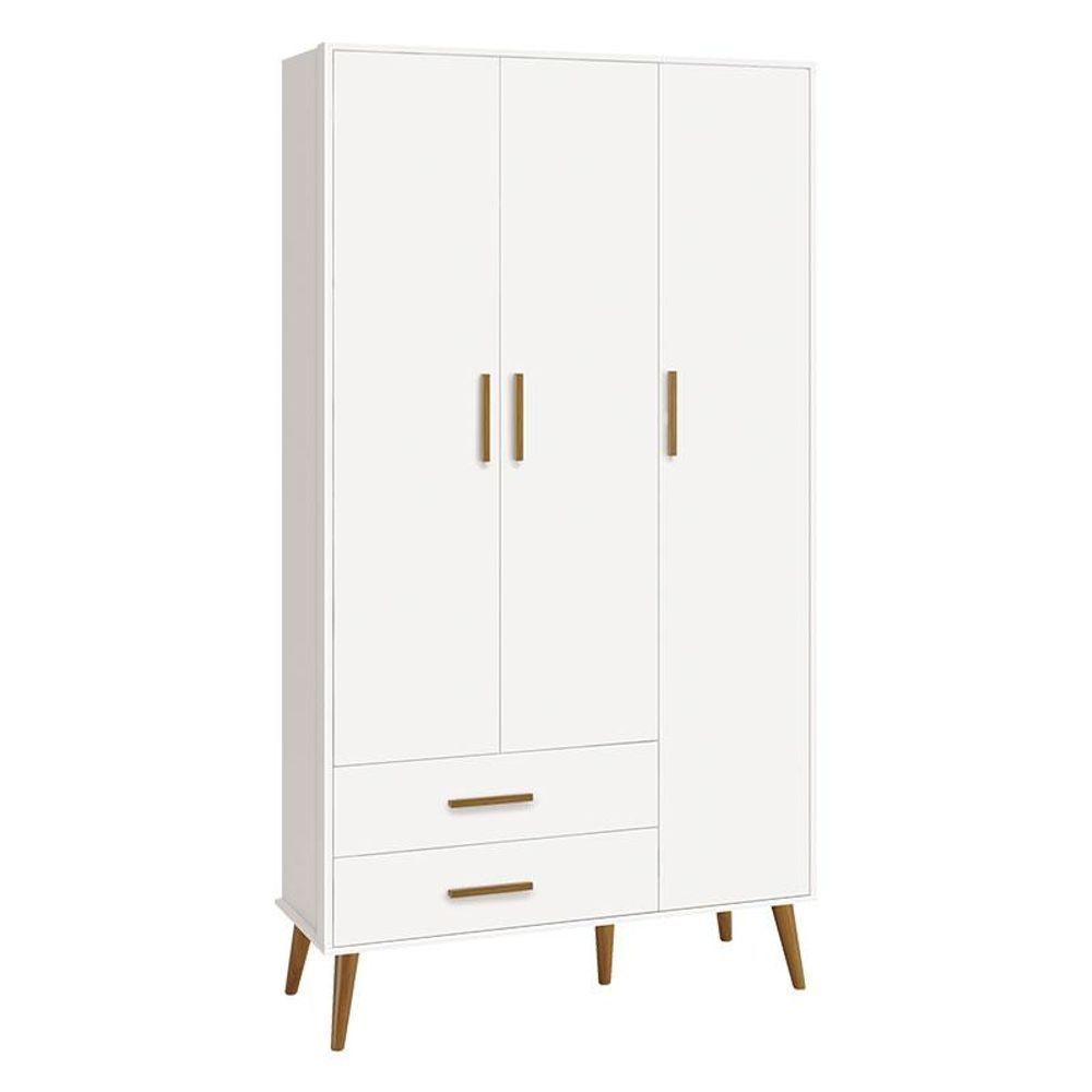 Quarto De Bebê Isis 3 Portas Branco Acetinado Com Colchão Gazin - Reller - 4