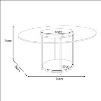 Painel Para Tv Suspenso Solus E Mesa De Centro Sky Com Tampo De Vidro Cinamomo Off White - Hb Móveis - 5