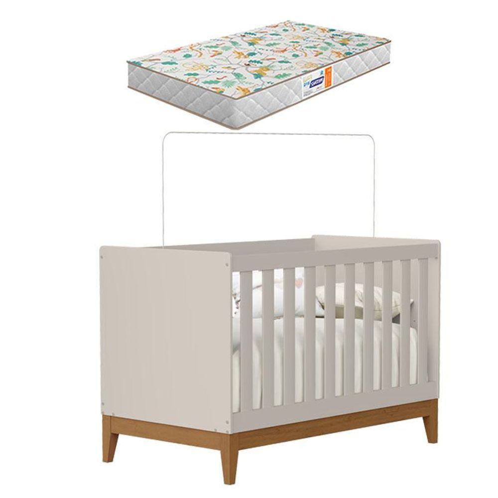 Berço Americano Flip Areia Acetinado Com Colchão Gazin - Reller - 1