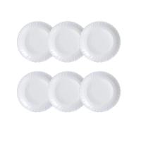 Jogo De Prato Raso 27cm Branco - Arcoroc Feston (6 Peças) - 1