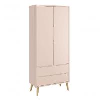 Jogo De Quarto Para Bebê Completo 2 Portas Théo New Rosa Fosco Com Natural - Moveisaqui - 6