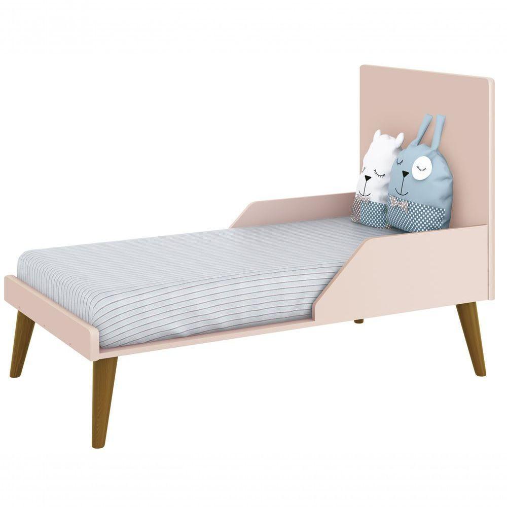 Berço Americano Théo New Rosa Fosco Com Madeira - Reller - 5