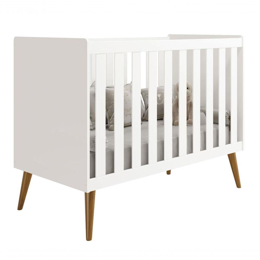 Jogo De Quarto Retrô Para Bebê Completo 4 Portas Isis Branco Fosco - Moveisaqui - 2