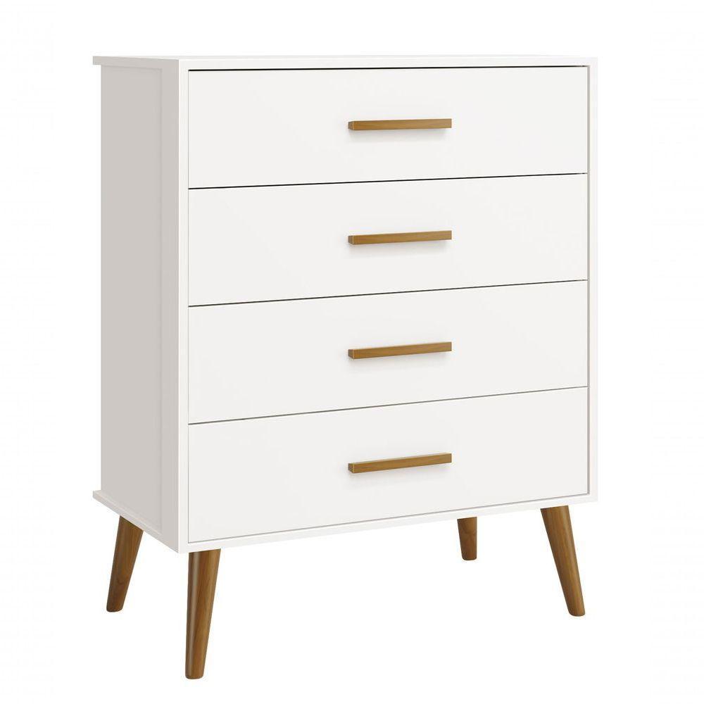 Jogo De Quarto Retrô Para Bebê Completo 4 Portas Isis Branco Fosco - Moveisaqui - 4