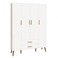 Jogo De Quarto Retrô Para Bebê Completo 4 Portas Isis Branco Fosco - Moveisaqui - 5