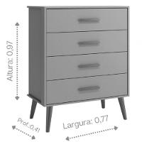 Jogo De Quarto Retrô Para Bebê Completo 4 Portas Isis Branco Fosco - Moveisaqui - 8