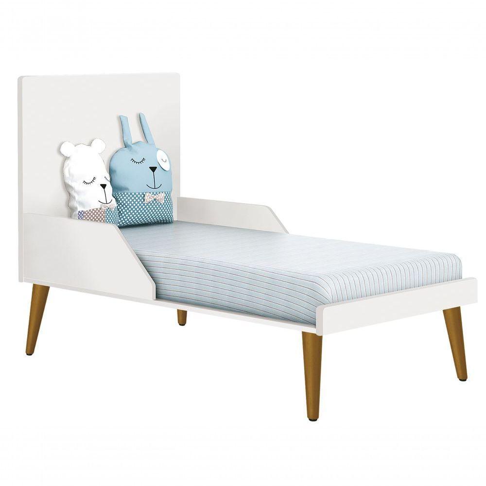 Berço Americano Théo New Branco Fosco Com Madeira - Moveisaqui - 5