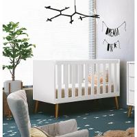 Berço Americano Théo New Branco Fosco Com Madeira - Moveisaqui - 2